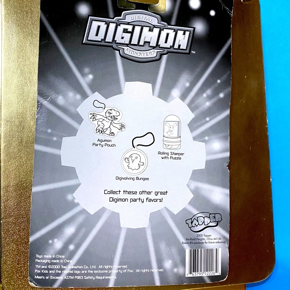 DIGITAL DIGIMON MONSTERS VTG 2000 NWT PARTY FAVORS 4 DIGIVOLVING BUNGEES TAPPER